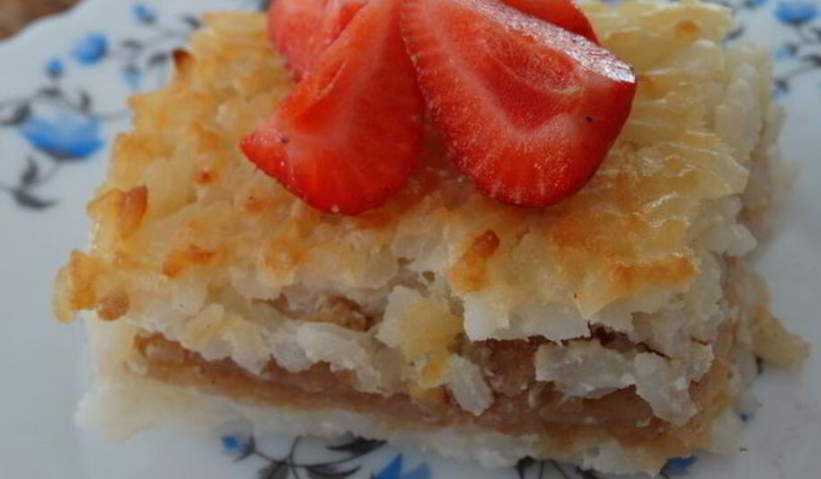 Рецепт ванильно-рисовой запеканка с яблоками