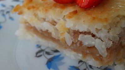 ванильно-рисовая запеканка с яблоками