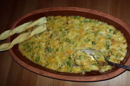 Запеканка из чечевицы с кабачком и сыром