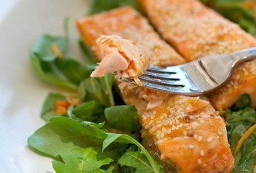 Лосось с апельсиновым джемом