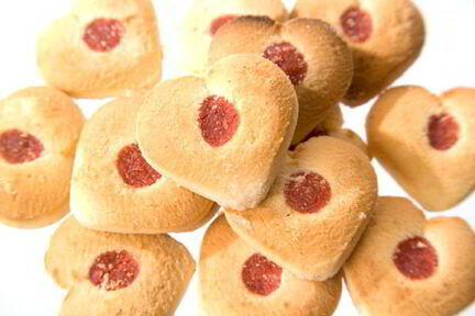 Ванильные сердечки с джемом