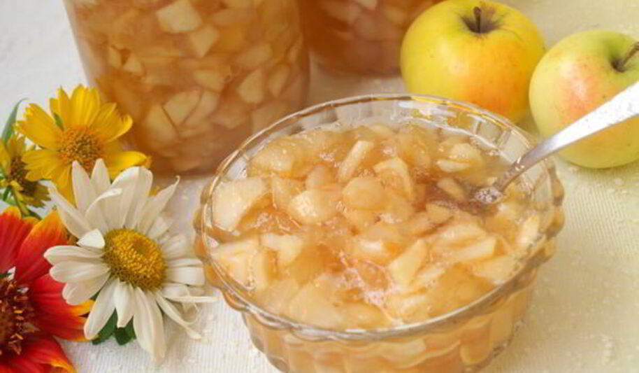 Рецепт яблочного джема с карамелью