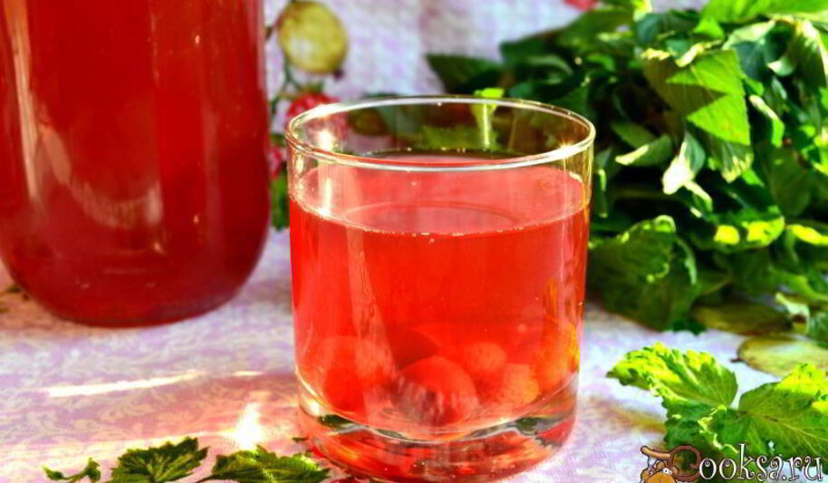 Рецепт компота из клубники и черешни с мятой