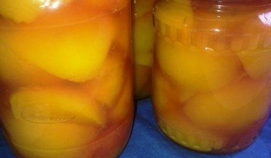 Рецепт компота из персиков в сливовой заливке