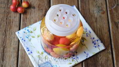 компот из ранеток и слив на зиму