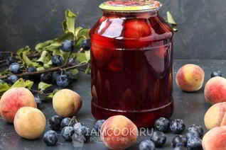 Компот из терна и персиков на зиму