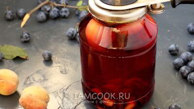 компот из терна и персиков на зиму