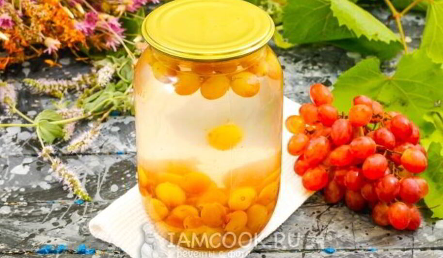 Рецепт компота из винограда кишмиш на зиму