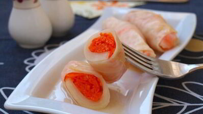 квашеные капустные рулетики с морковью