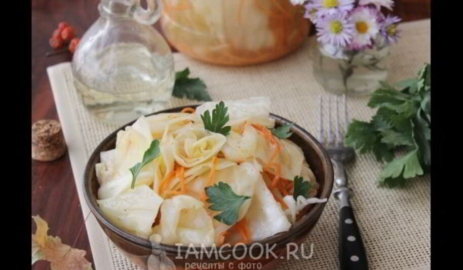 Рецепт капусты, маринованной кусочками