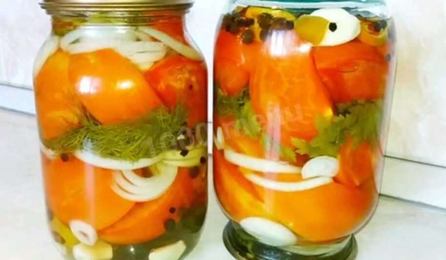 Рецепт помидоров дольками с чесноком на зиму