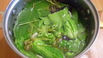 малосольные огурчики в кастрюле