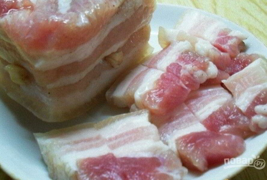 Соленое сало в рассоле