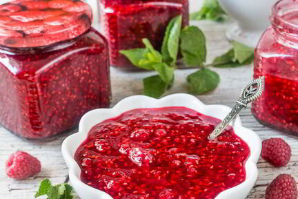 Быстрое малиновое варенье