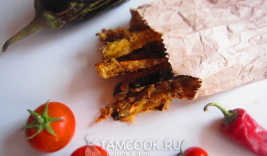 Рецепт баклажанных палочек в сырном кляре