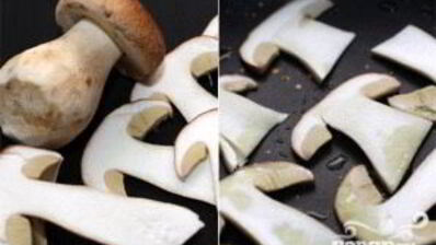 гамбургер с белыми грибами