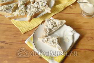 Бутерброды с шампиньонами и сыром