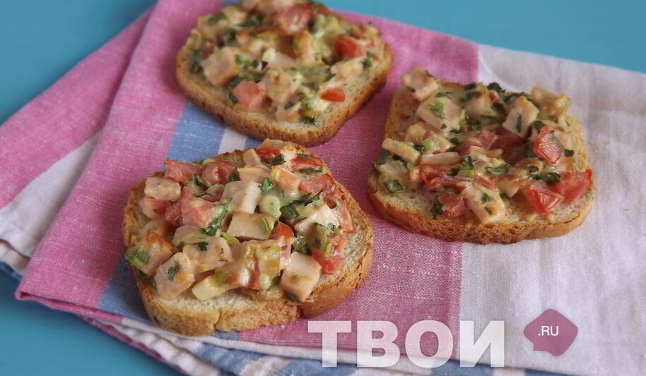 Рецепт бутербродов, запеченных с ветчиной