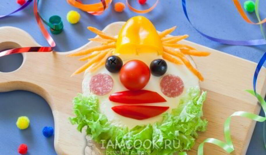 Рецепт детского бутерброда клоун
