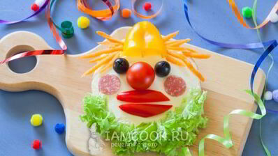 детский бутерброд клоун