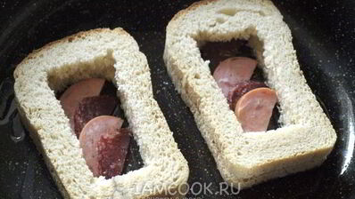 горячие бутерброды с колбасой и яйцом