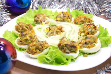 Яйца фаршированные грибами
