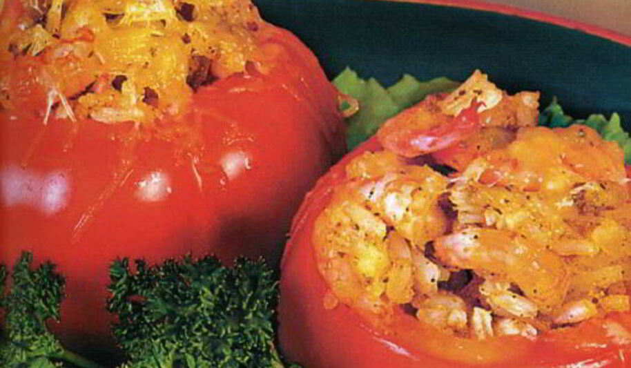 Рецепт горячей закуски из помидоров с креветками