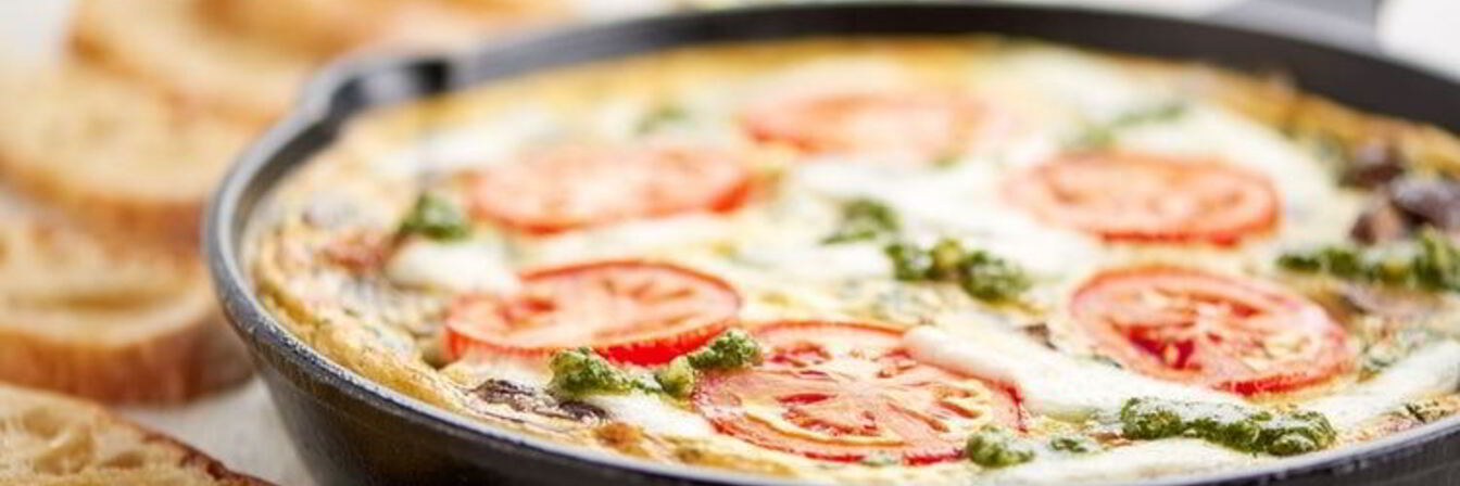 Фриттата с грибами и шпинатом