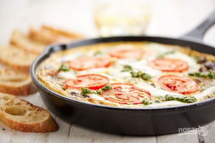 Фриттата с грибами и шпинатом