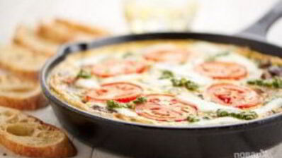 фриттата с грибами и шпинатом