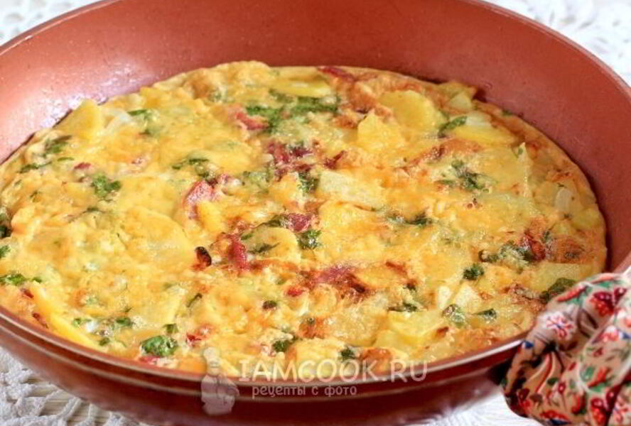 Фриттата с картофелем и ветчиной
