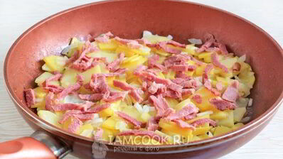 фриттата с картофелем и ветчиной