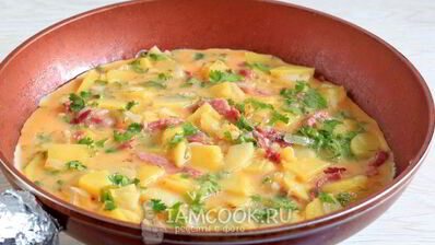 фриттата с картофелем и ветчиной
