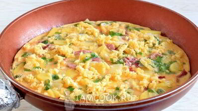 фриттата с картофелем и ветчиной