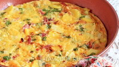 фриттата с картофелем и ветчиной