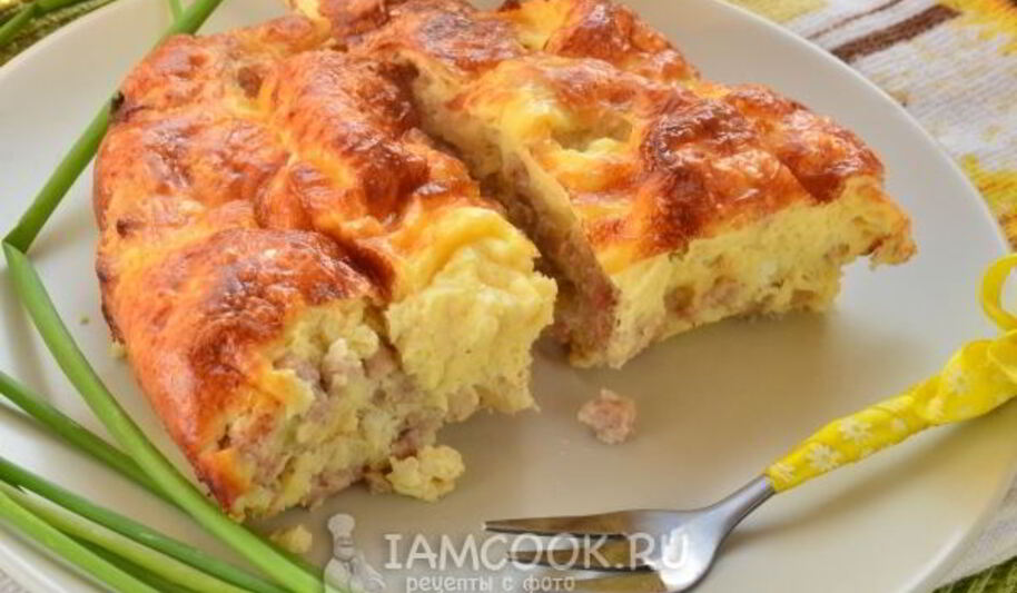 Рецепт омлета с фаршем в духовке