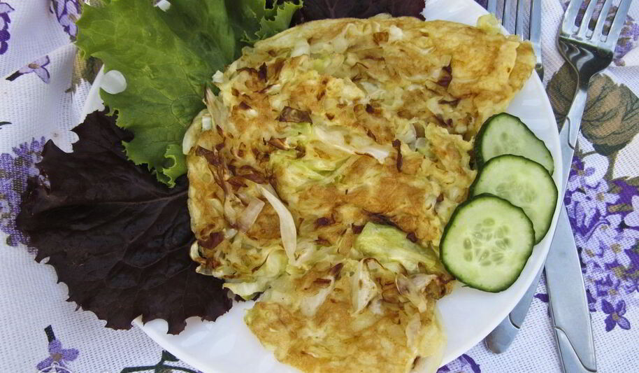 Рецепт омлета с капустой