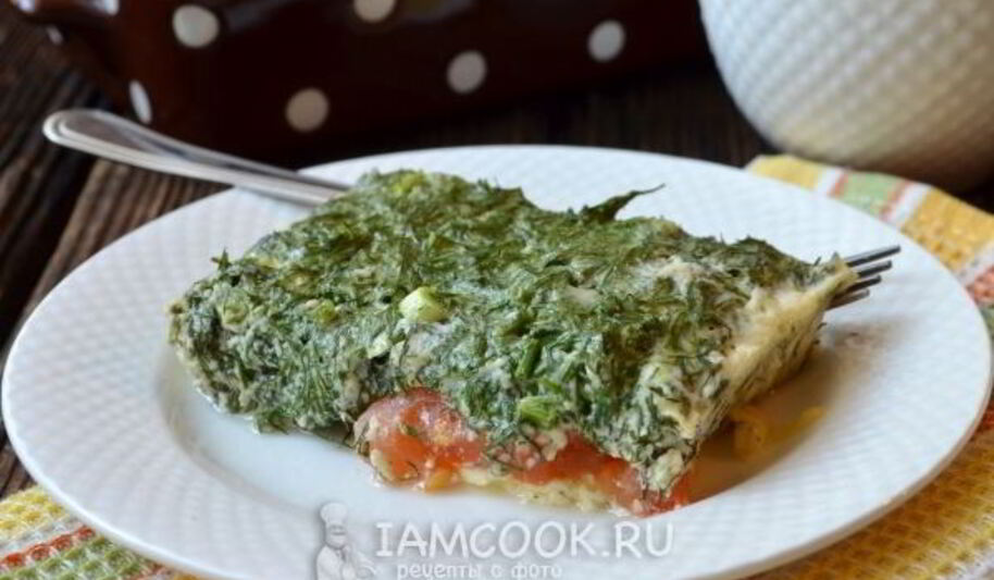 Рецепт омлета с творогом и укропом