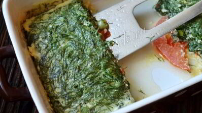 омлет с творогом и укропом