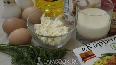 омлет с творогом на сковороде