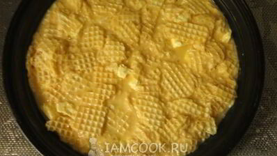омлет с вафельными коржами в микроволновке