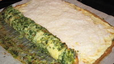 рулет-омлет со шпинатом