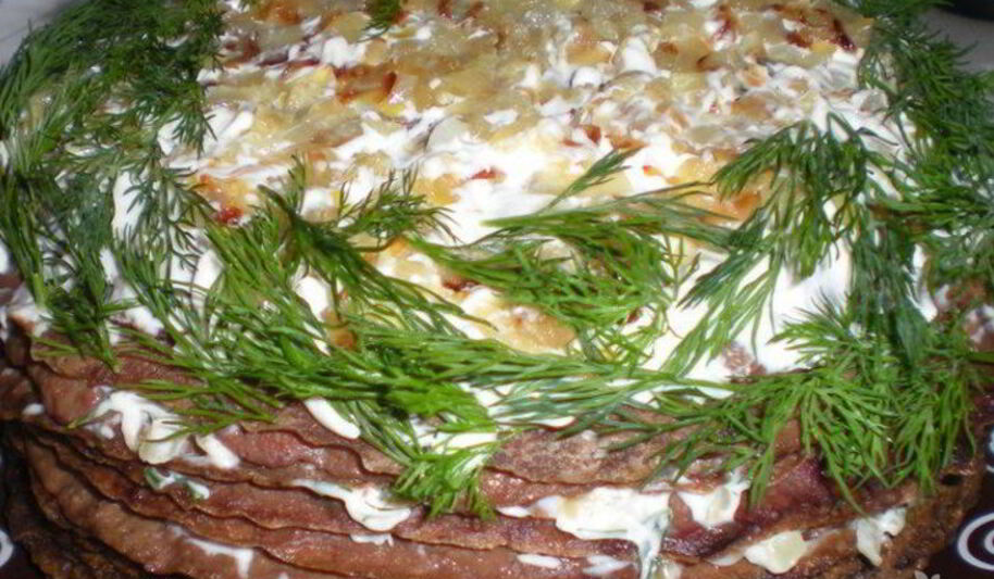 Рецепт печеночного тортика