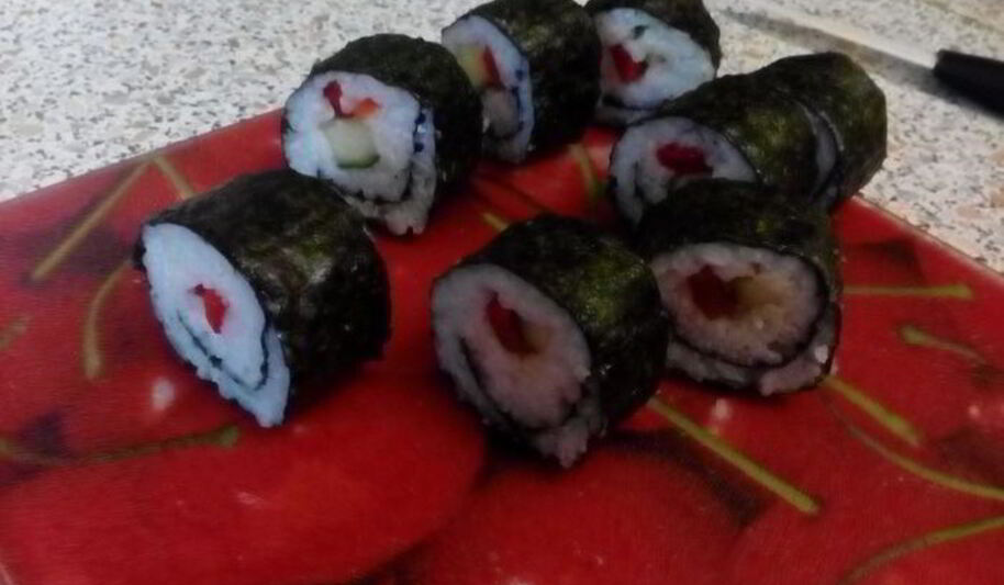 Рецепт ролла с огурцом и перцем