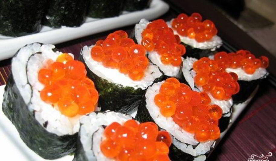 Рецепт роллов с красной икрой