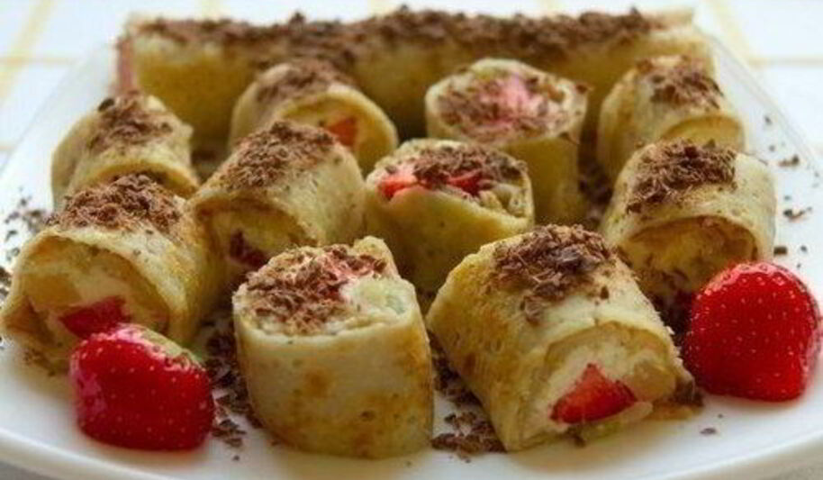 Рецепт сладких роллов с начинкой из творога и фруктов