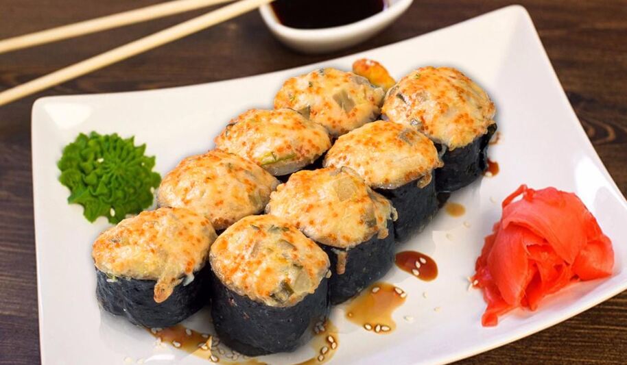 Рецепт запеченных роллов с крабовым мясом