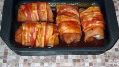 куриные рулетики с копченым сыром