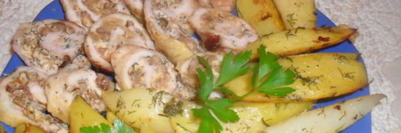 Куриные рулетики с ореховой начинкой