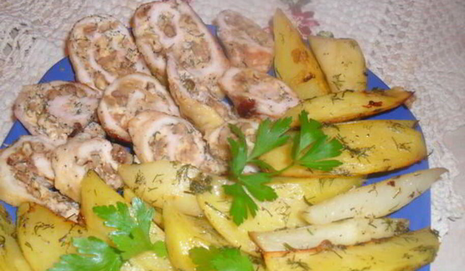 Рецепт куриных рулетиков с ореховой начинкой